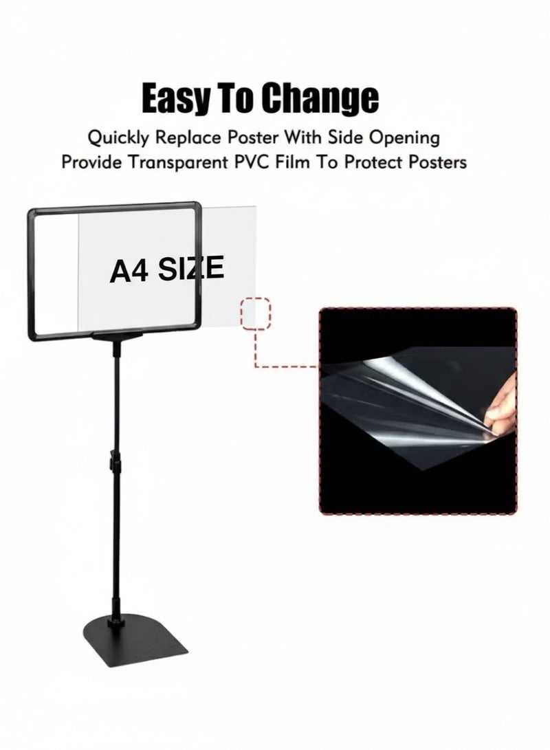 أورتوك حامل حامل لافتات قابل للتعديل، حامل لوحة لافتات لعرض قائمة الإعلانات، حامل لافتات لافتات الأسعار، حامل لافتات الأسعار، إطار مفتوح بإطار عمودي أفقي قابل للفتح، قاعدة عرض عمودية أفقية للخدمة الشاقة مراكز التسوق والمدارس والمحلات التجارية من 80 إلى 123 سم - Image 5